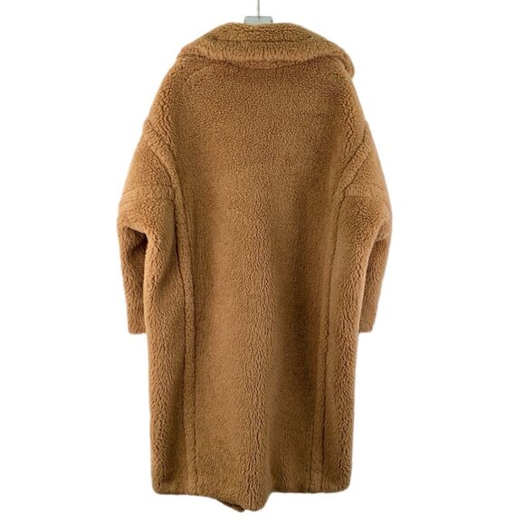 Max Mara Brown teddy camel hair long-sleeve coat - Picture 2 of 6